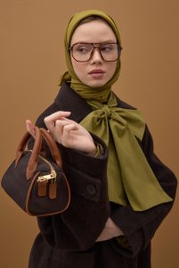 Soft Wrinkled Scarf Oil Green