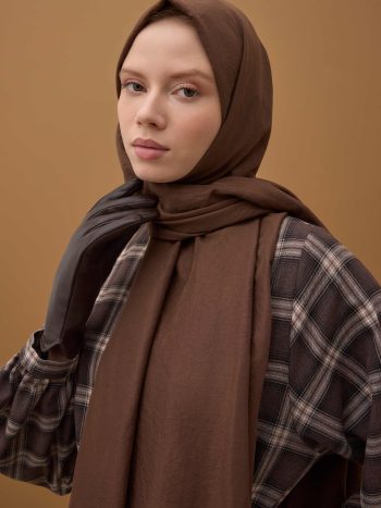 Soft Wrinkled Shawl Bitter Brown