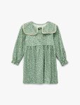 Girl's Baby Collar Long Sleeve Floral Dress