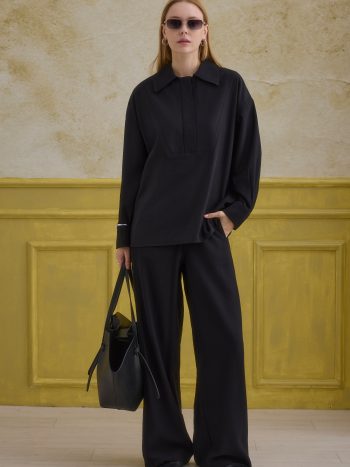 Zipper Detailed Shirt Black