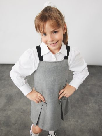 Girls' Cotton Long-Sleeve Button-Down Basic Shirt