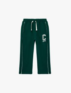 Men's Printed Drawstring Waist Pocket Detail Oversize Sweatpants
