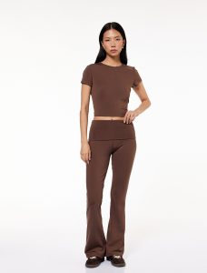 Koton X Sibil Çetinkaya - High-Waisted Flare Leggings with Seam Detail