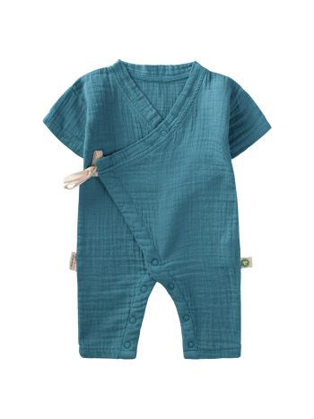 Organic Muslin Romper 0-9 Months Turquoise