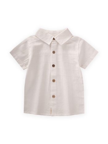 Check Pattern Shirt 2-10 Years Old Ecru