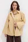 STRIPED COTTON SHIRT WITH YELLOW STRIPES