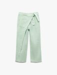 Girl's Cotton Muslin Pants with Pocket Detail and Tie Waist