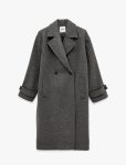 Long Cashmere Trench Coat Long Sleeve Buttoned with Pockets