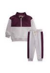 Burgundy Sweatshirt Set for Ages 2-10