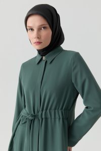 Tie-Waist Abaya - Khaki