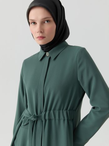 Tie-Waist Abaya - Khaki