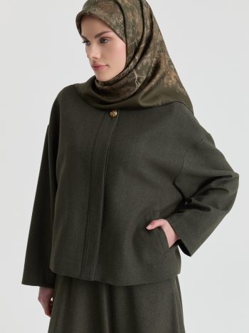 Belva Twill Silk Scarf - Khaki