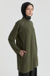 Raglan Sleeve Detail Tunic - Khaki