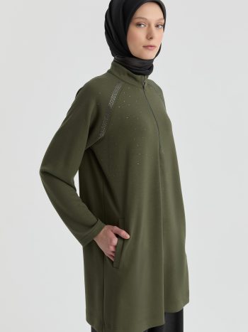 Reglan Kol Detaylı Tunik - Haki