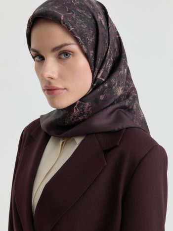 Belva Twill Silk Scarf - Plum