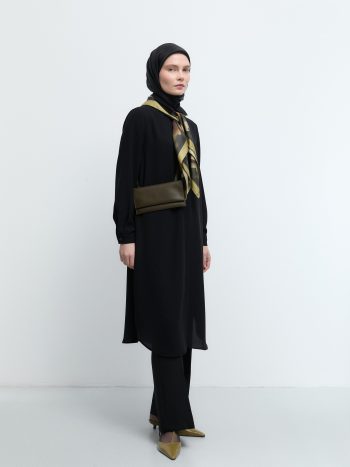 Gizli Patlı  Basic Tunik - Siyah