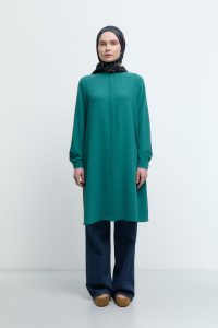 V-Neck Basic Tunic - Green