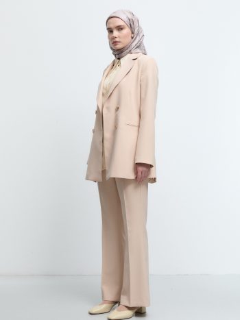 İspanyol Paça Basic Pantolon - Bej