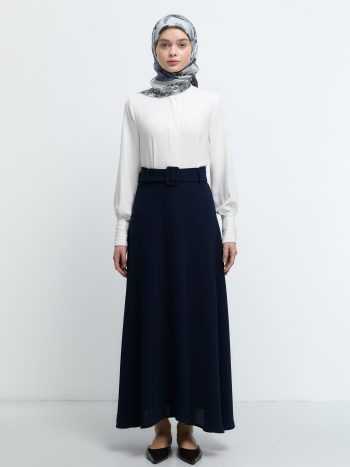 Kemerli Etek - Lacivert