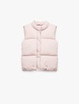 Girls' Stand Collar Zipperless Sleeveless Puffer Vest