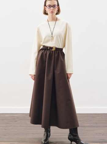 KAYIK YAKA UZUN KOL TSHIRT VANİLYA