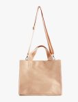 Women's Label-Detailed Handled Shoulder Strap Faux Suede Tote Bag