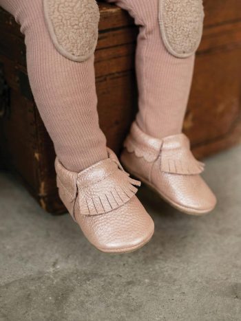 Deri Bebek Ayakkabı 17-21 Numara Pudra