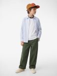 Boys' Long Sleeve Cotton Shirt Collar Striped Shirt