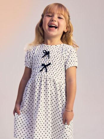 Polka Dot Short Sleeve Summer Dress for Baby Girl