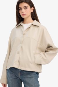 معطف جلد صناعي Regular Fit