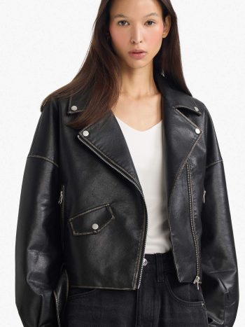 Waterproof Oversized Taffeta Faux Leather Coat