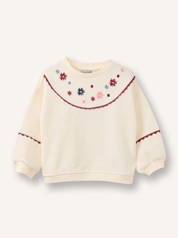 Oversize Embroidered Sweatshirt for Baby Girl