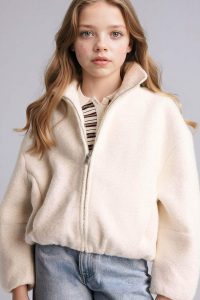 Girl's Fisherman Collar Coat