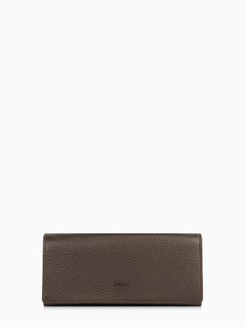 Rectangular Leather Wallet - Bitter Brown