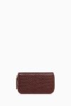 Snap Closure Mini Leather Wallet - Burgundy