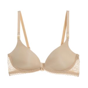 Anne Clothing Covered Nursing Bra Satin Beige