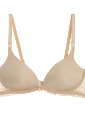 Anne Clothing Covered Nursing Bra Satin Beige