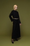 Jacquard Knit Dress Black