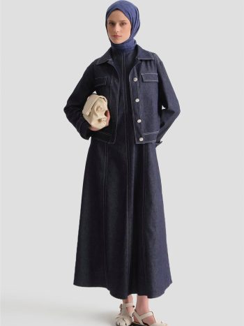 Indigo Denim Jacket Dress Set