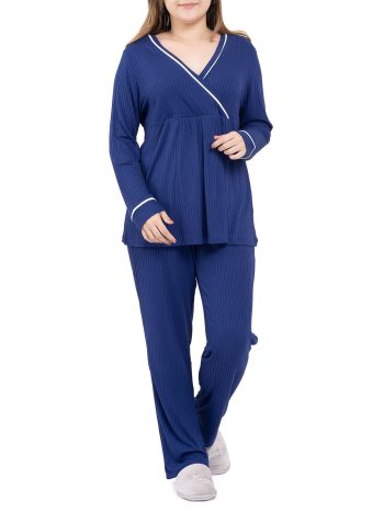 Baby Mom, Mom, Pajama Set, Drawstring, V-Neck, Long Pants, Long Sleeve