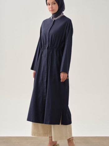 Dual Channel Drawstring Pull-On Waist - Navy Blue