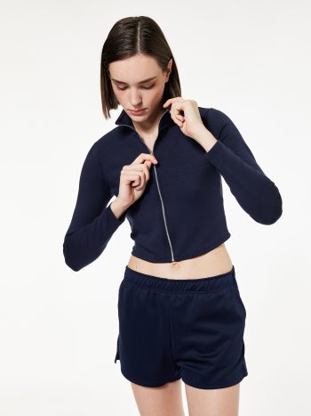 سويتشيرت رياضي بأكمام طويلة وزيبير مريح