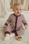 Striped Knit Jumpsuit 0-3 Years Plum