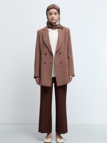 Double-Breasted Basic Jacket - Hazel