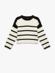 Girls' Long-Sleeve Striped Turtleneck Knit Sweater