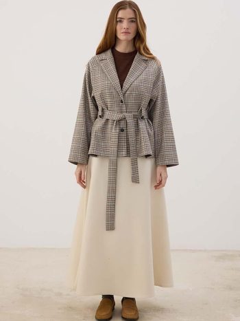 Plaid Pattern Blazer Jacket