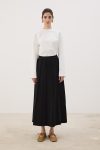 Seamed Gabardine Skirt in Black