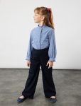 Girls' Viscose Blend Wide-Leg Pants with Pockets