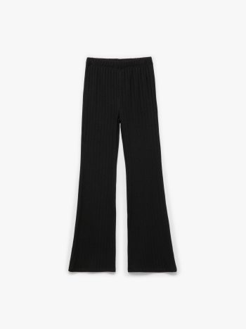 Girls' Viscose Blend Spanish Flare Trousers with Elastic Waist