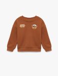 Men's Baby Long Sleeve Crew Neck Teddy Bear Print Sweatshirt